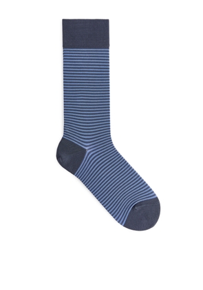Mercerised Cotton Socks - Blue
