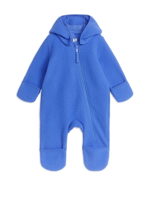 Hooded Pile Overall - Blue
