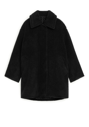 Oversized Pile Coat - Black