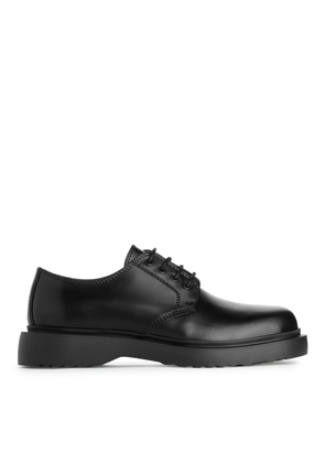 Chunky Leather Derby Shoes - Black