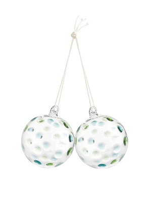 Dotted Glass Baubles Set of 2 - Green