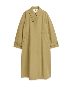 Cotton Blend Trench Coat - Green