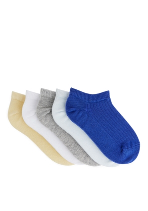 Sneaker Socks, 5 Pairs - Blue