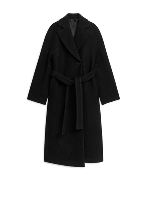 Bouclé Wool Coat - Black