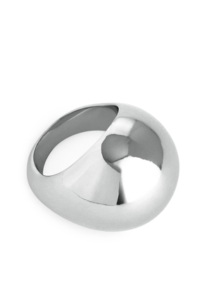 Silver-Plated Chunky Sphere Ring - Silver