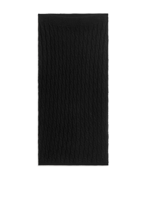 Cable-Knit Cashmere Skirt - Black