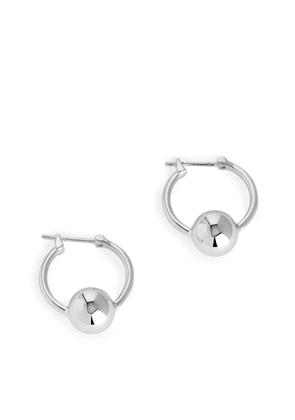 Sphere Hoop Earrings - Silver