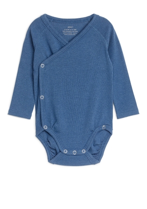 Rib-Knitted Bodysuit - Blue