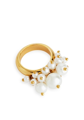 Gold-Plated Pearl Ring - Gold