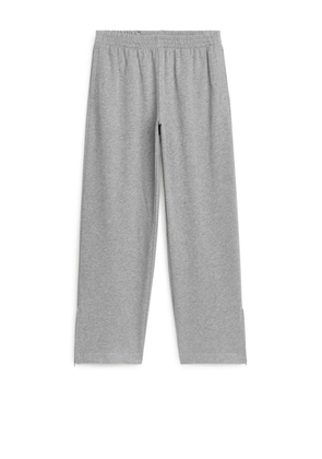 Wide-Leg Slit Sweatpants - Grey