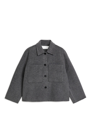 Double-Face Wool Overshirt - Grey