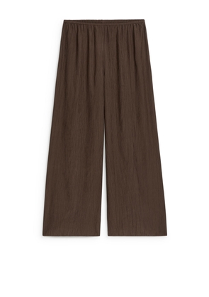 Crinkled Trousers - Brown