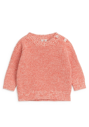 Knitted Cotton Jumper - Orange