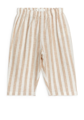 Linen-Cotton Trousers - Beige