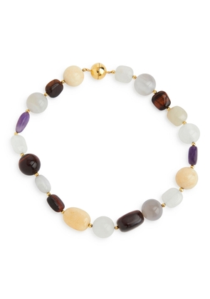 Multi-Colour Stone Necklace - Brown