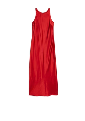 Silk Slip Dress - Red