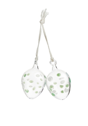 Hanging Glass Ornaments Set of 2 - Green