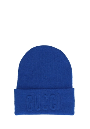 Embroidered Wool Knit Beanie