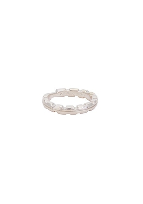 Martine Ali Stacking Groove Ring in Silver - Metallic Silver. Size 7 (also in 10).