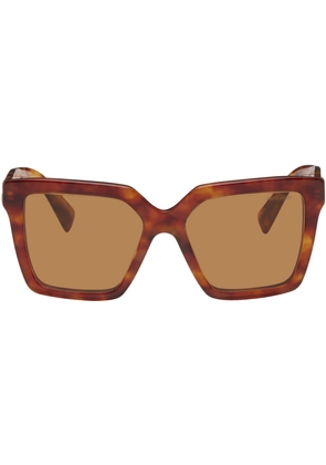 Miu Miu Eyewear Tortoiseshell Oversized Square Sunglasses