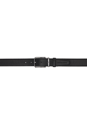 Emporio Armani Black Pebbled Leather Reversible Belt