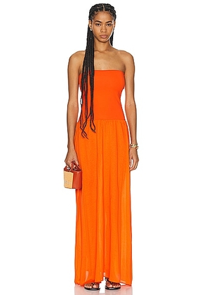 ERES Zephyr Ankara Dress in Soleil 24e - Orange. Size L (also in M, S).
