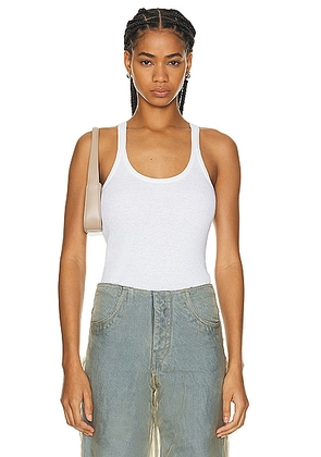 Enza Costa Linen Knit Strappy Tank Top in White - White. Size L (also in M, S, XS).