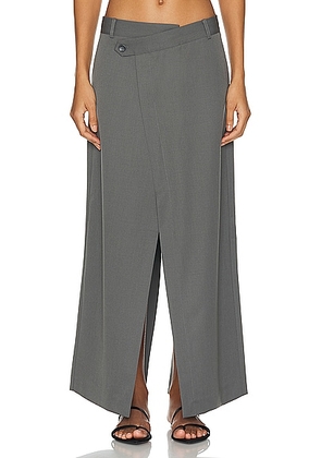 St. Agni Deconstructed Waist Maxi Skirt in Pewter Grey - Grey. Size M (also in S, XS).