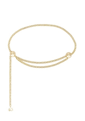 Lele Sadoughi Logo Chain Belt in Gold - Metallic Gold. Size all.