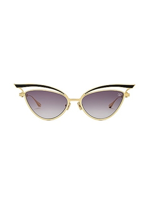 Valentino Garavani V-Glassliner Sunglasses in Gold & Black - Metallic Gold. Size all.