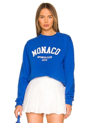 DEPARTURE Monaco Crewneck Sweatshirt in Blue. Size S.