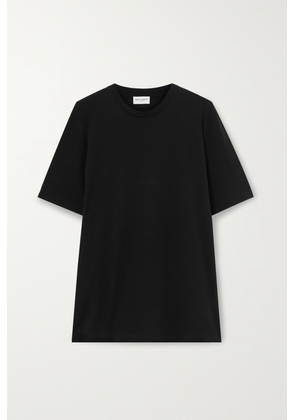 SAINT LAURENT - Embroidered Cotton T-shirt - Black - XS,S,M,L,XL