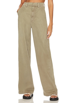 COTTON CITIZEN London Stretch Sateen Pant in Olive. Size 26, 27, 30.