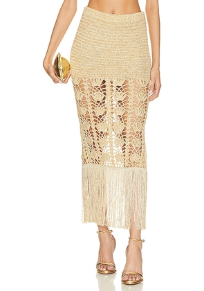 retrofete Naida Skirt in Metallic Gold. Size M/L, XS/S.