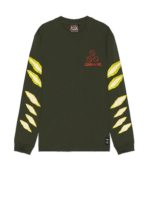 Puma Select Gremlins Long Sleeve Tee in Green. Size S.