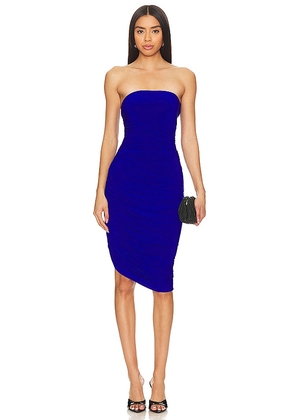Norma Kamali Strapless Diana Dress To Knee in Royal. Size L, M, XS.