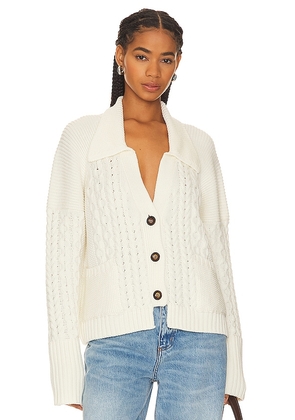 The Knotty Ones Zemyna Cable Cardigan in Ivory. Size M, S.