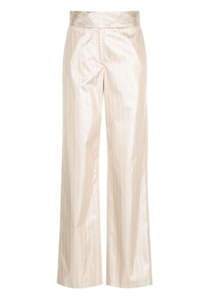 Genny pinstripe-pattern wide-leg trousers - Gold