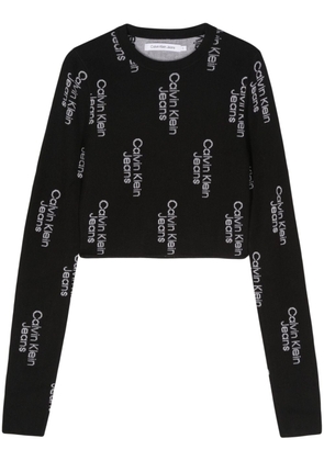 Calvin Klein Jeans logo-jacquard jumper - Black