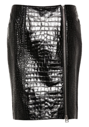 TOM FORD croc-embossed leather mini skirt - Black