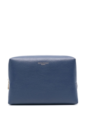 Aspinal Of London medium London leather make up bag - Blue