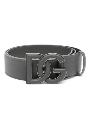 Dolce & Gabbana logo-buckle leather belt - Grey