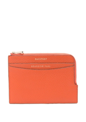 Aspinal Of London grained-leather travel wallet - Orange