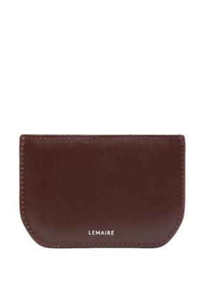 LEMAIRE logo-print leather card holder - Brown