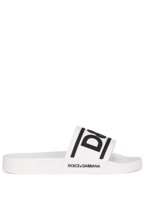 Dolce & Gabbana logo-print rubber slides - White