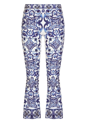 Dolce & Gabbana Majolica-print flared trousers - Blue