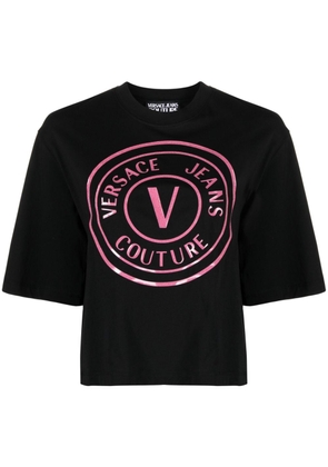 Versace Jeans Couture logo-print glitter-detailed T-shirt - Black