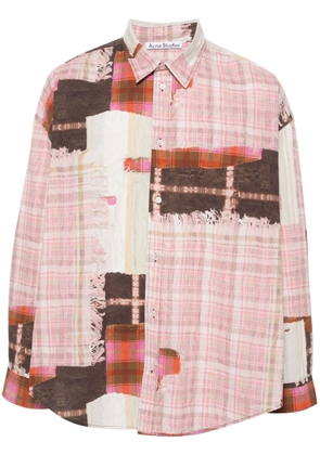 Acne Studios graphic-print cotton shirt - Pink