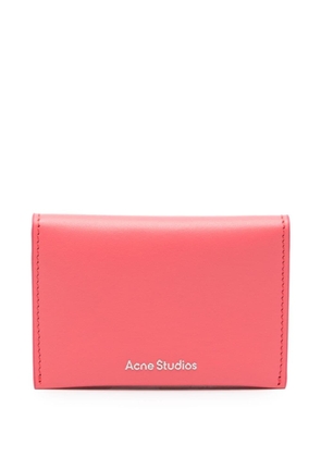 Acne Studios logo-lettering leather cardholder - Pink