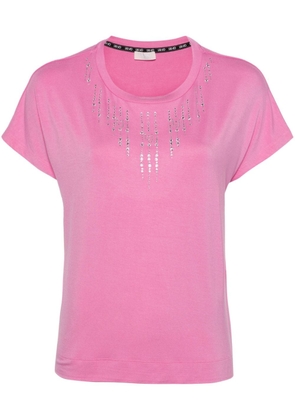 LIU JO crystal-embellished T-shirt - Pink